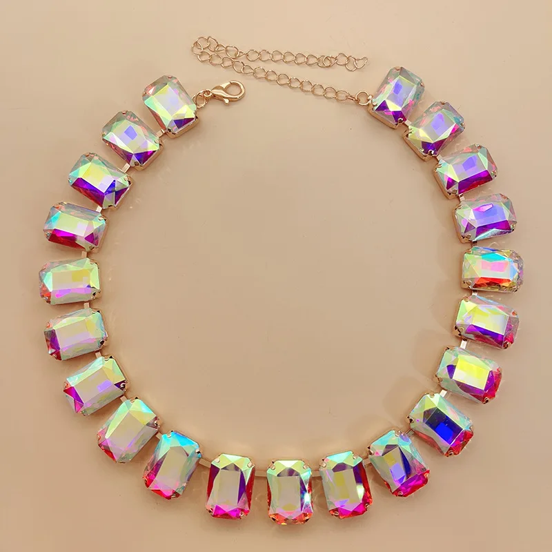 Rhinestone Choker Necklace Sparkly Crystal Choker Statement Prom Necklaces for Women and Girls