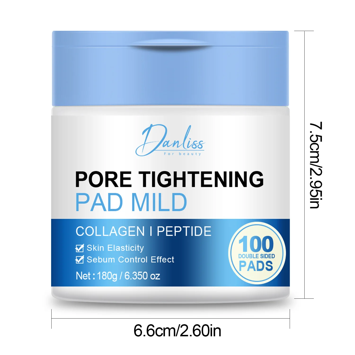 แผ่นสำลีเช็ดเครื่องสำอาง 100 แผ่น แต่ละแผ่นมีสารทำความสะอาดผิวเพื่อทำความสะอาดใบหน้าและควบคุมความมัน