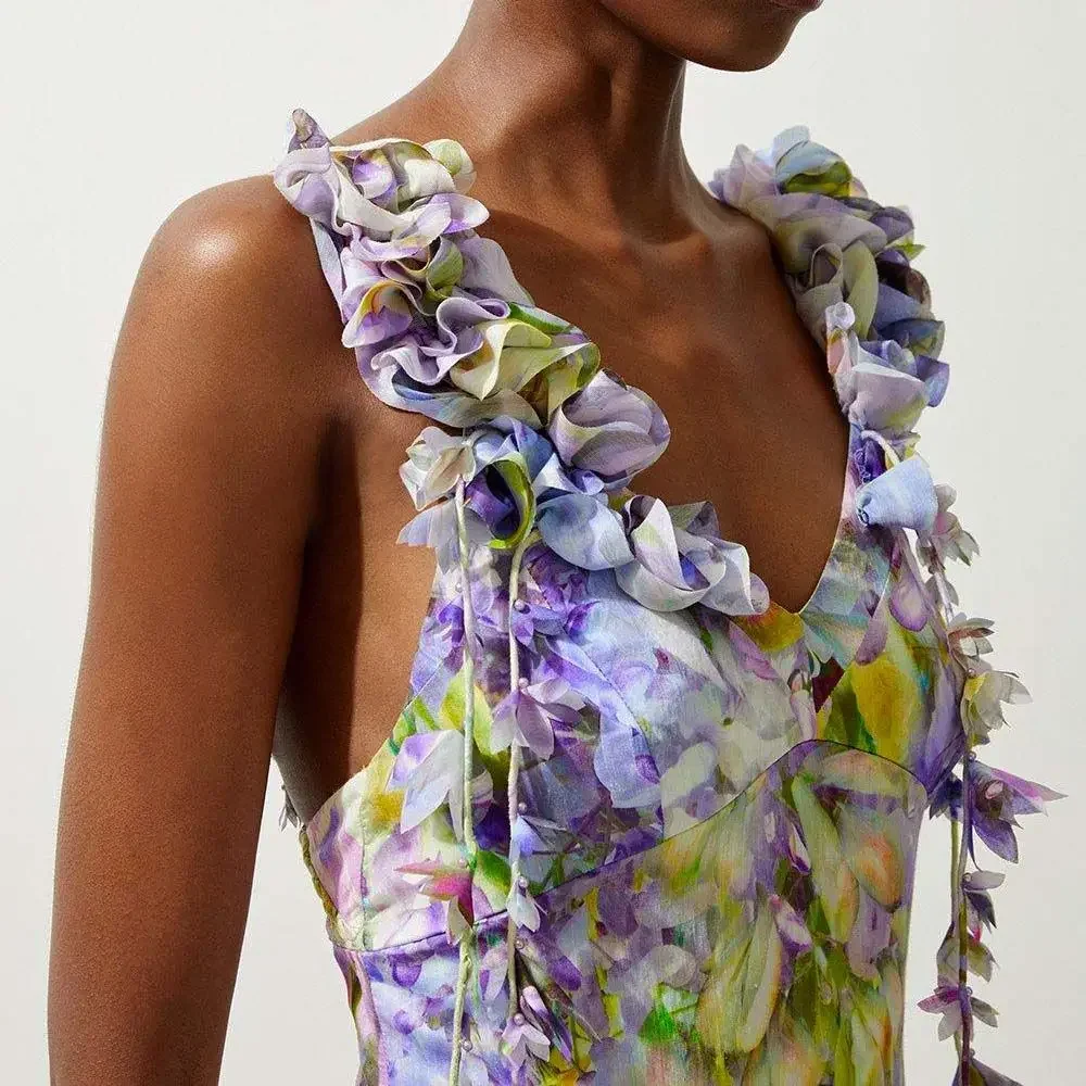 2024 Swimsuit New Decal Lace Up Atmosphere Fairy Style One-piece Swimsuit Set Female Hot Item