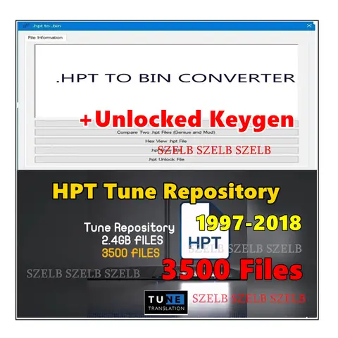 HPT Tune Repository 3500 FILES [1997/2018] + HPT to BIN Converter + Keygen Unlimited Modified Files Unlock Tuner Hpt Raw Edit