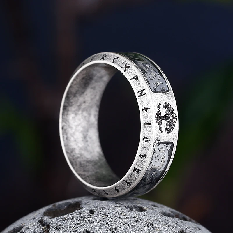 Valentine's day Gift Nordic Viking Tree Of life Rings For Men Stainless Steele Vintage Celtic Knot Ring Amulet Jewelry Wholesale