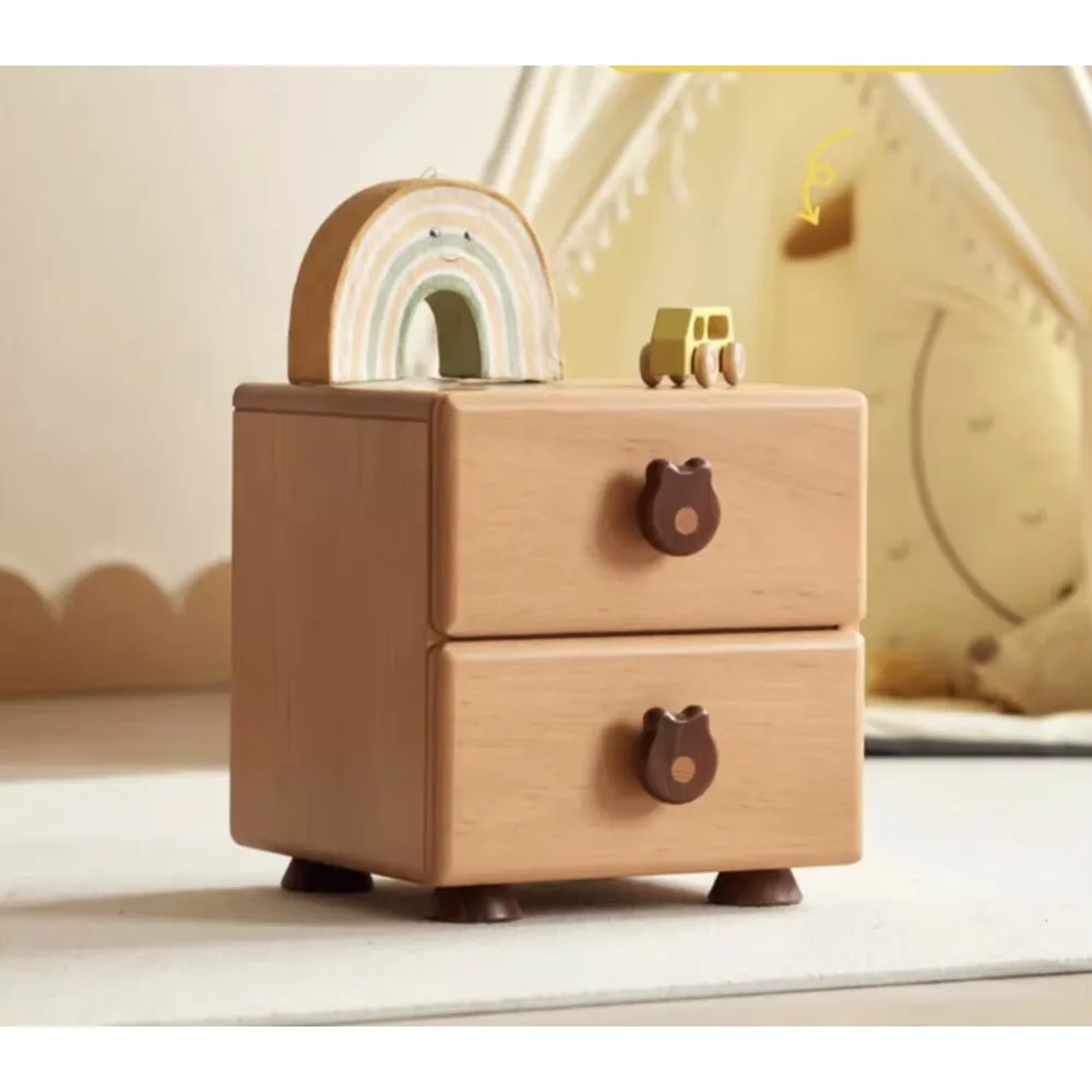 E2027 너도밤나무 어린이 침대 옆 테이블 어린이용 나이트 테이블 소년용 침대 옆 테이블 소녀용 나이트스탠드