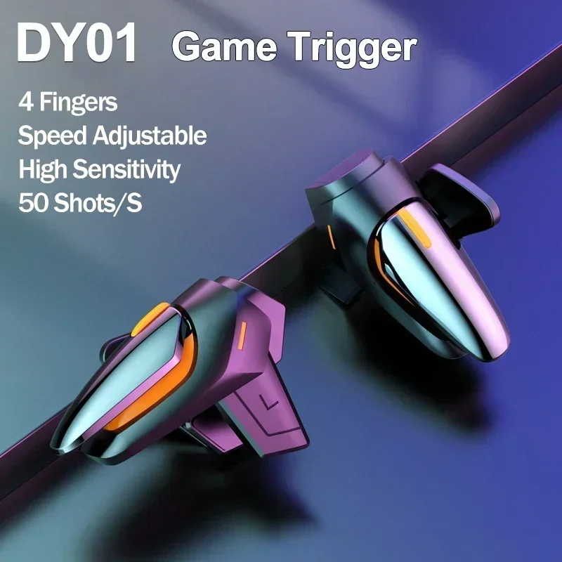 DY01 Mobile Phone 4 Fingers Gamepad Joystick Controller L1R1 Aim Shooting Alloy Key Button for iPhone Android Gaming Accessories