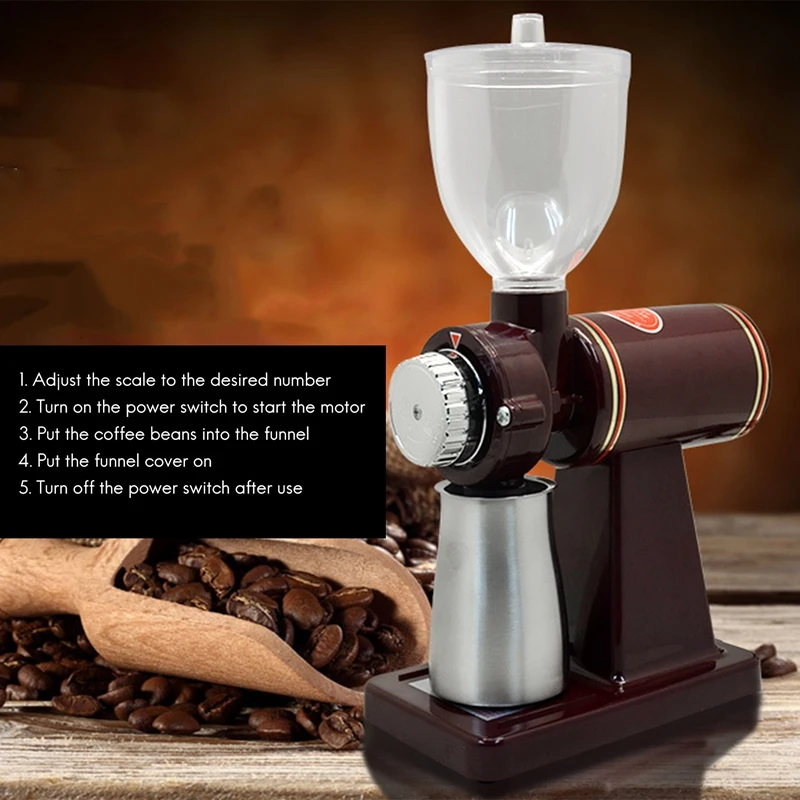 Molinillo Eléctrico de granos de café, máquina de molienda doméstica para granos, nueces, rebabas de especias, molinillos, enchufe de la UE