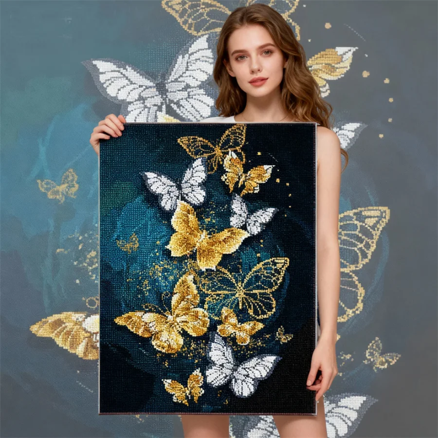 

2026 New style Butterfly Cross Stitch Cartoon Embroidery Stitch Printed Canvas Needlework New Arrival DIY Art Home Decoration