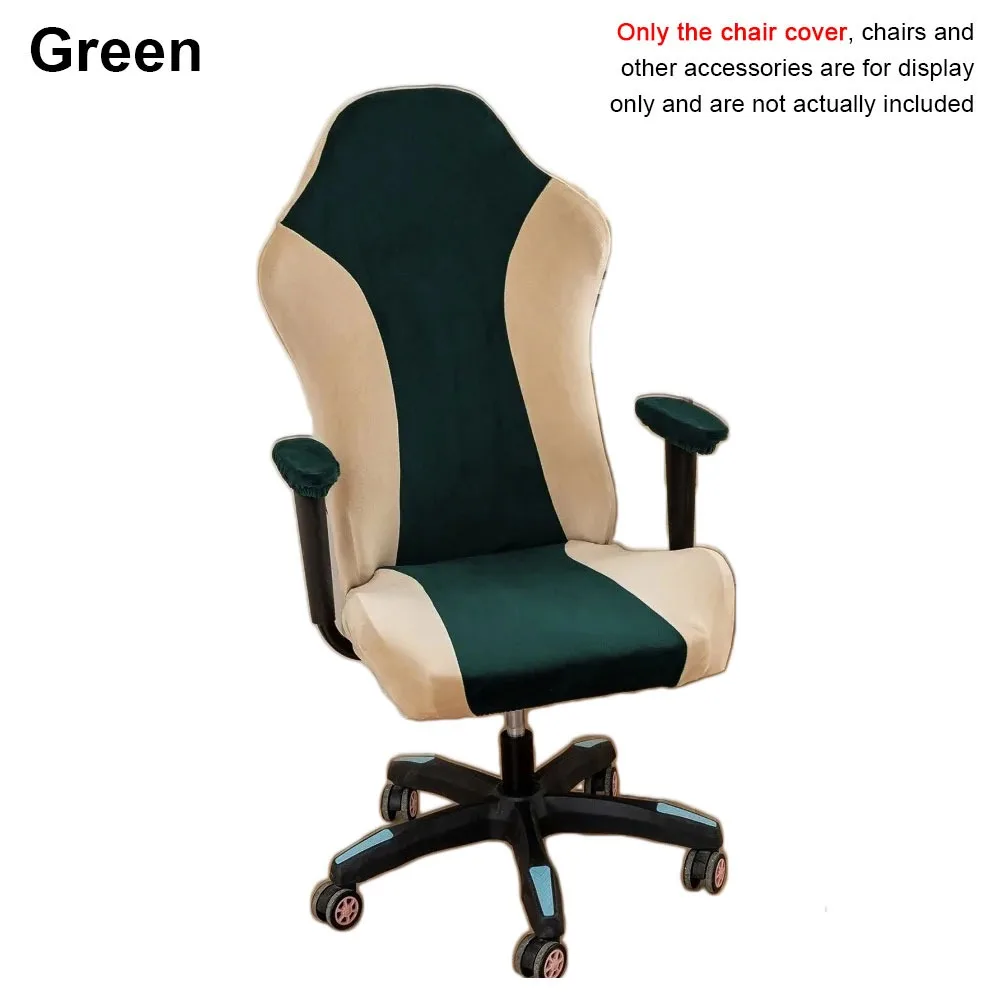 

1Set Elastic Stretch Gaming Chair Cover Office Computer Chair Color Patchwork Chair Cover Set Dustproof With Armrest Cover