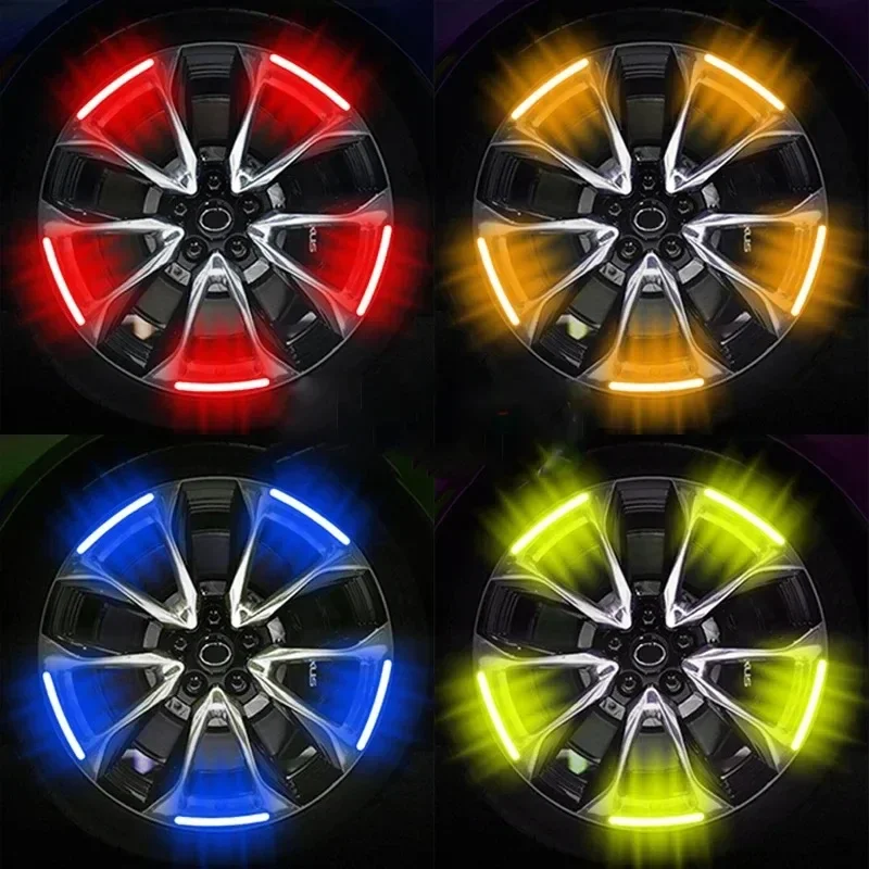 20PCS Motorcycle Car Rim Reflective Tape Outdoor Night Safety Accessories Set