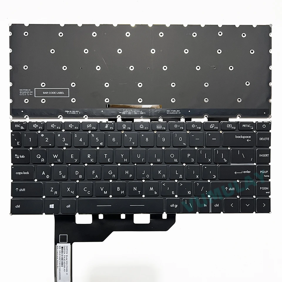 US/Russian Backlight Keyboard for MSI Creator Z16 A11UE A11UET