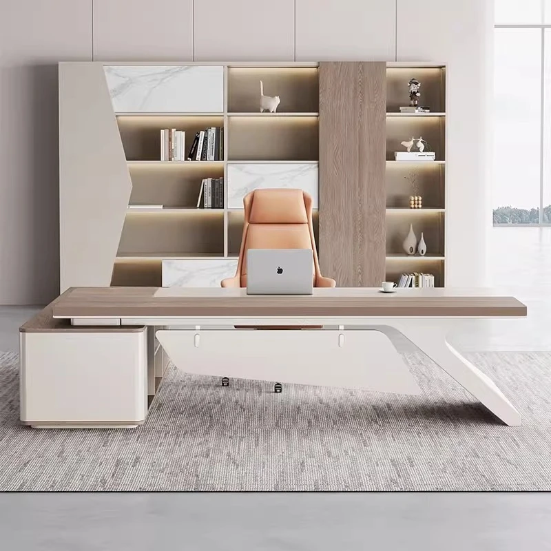 طاولة مكتب حديثة وبسيطة، مكتب كمبيوتر فاخر كبير للمدير الكبير، أثاث داخلي شمالي ميسا بارا إسكريكتوري #1