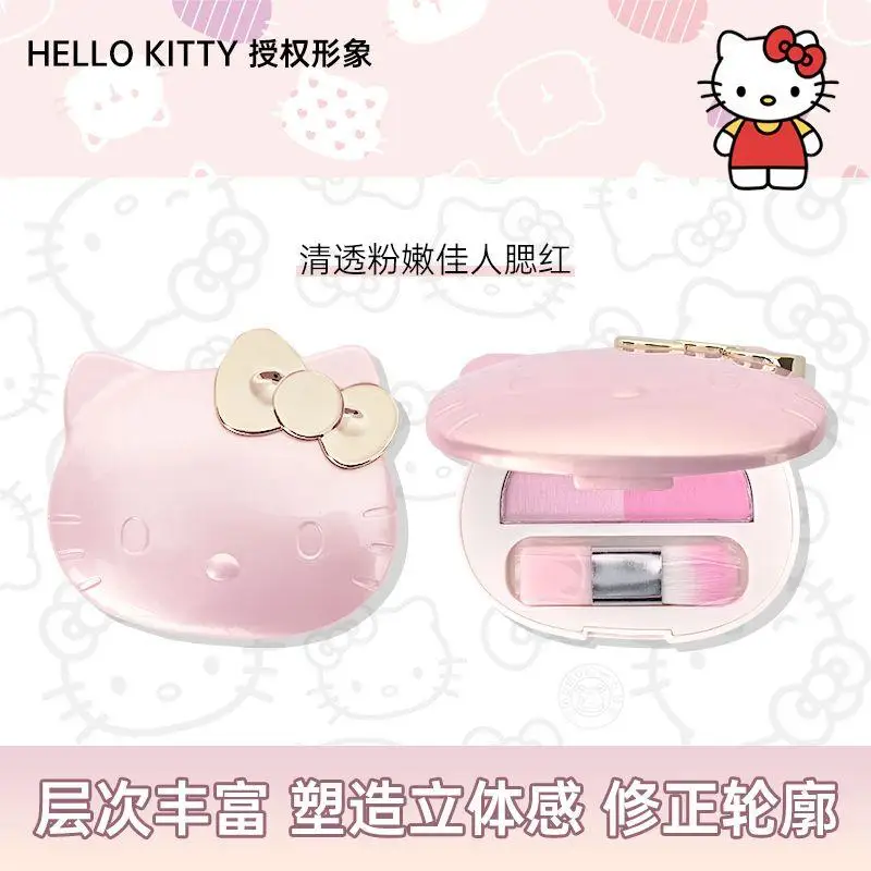 

Kawaii Sanrio Rouge Hello Kitty Anime Creative Idea Cute Cartoon New Powder Blusher Improves Skin Color Nude Makeup Girls Gifts