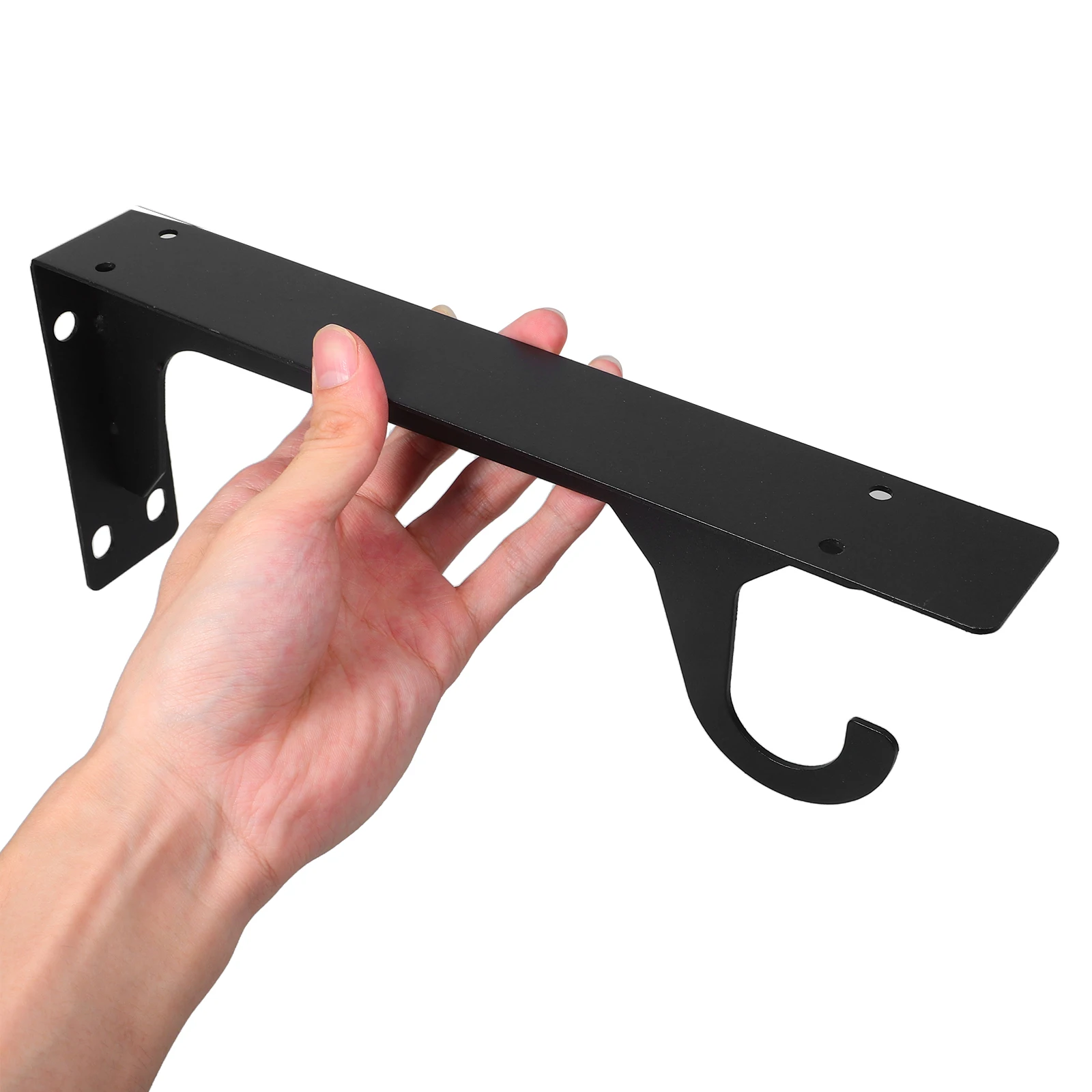 

2 Pcs Wall-mounted Wardrobe Stand Cabinet Support Rod Black Clothes Rail Brackets