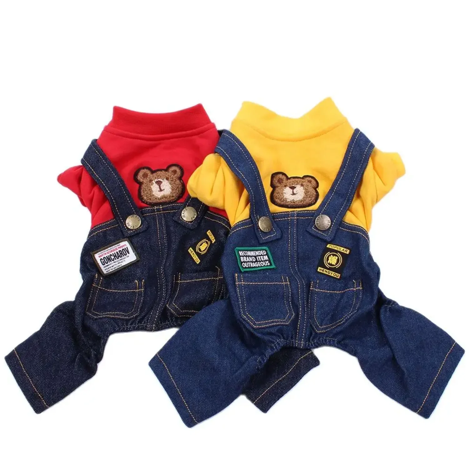 Pet Jumpsuit Rompers Dog Hoodie Denim Coat T-Shirt Cat Puppy  Jacket Autumn/Winter Clothes Apparel