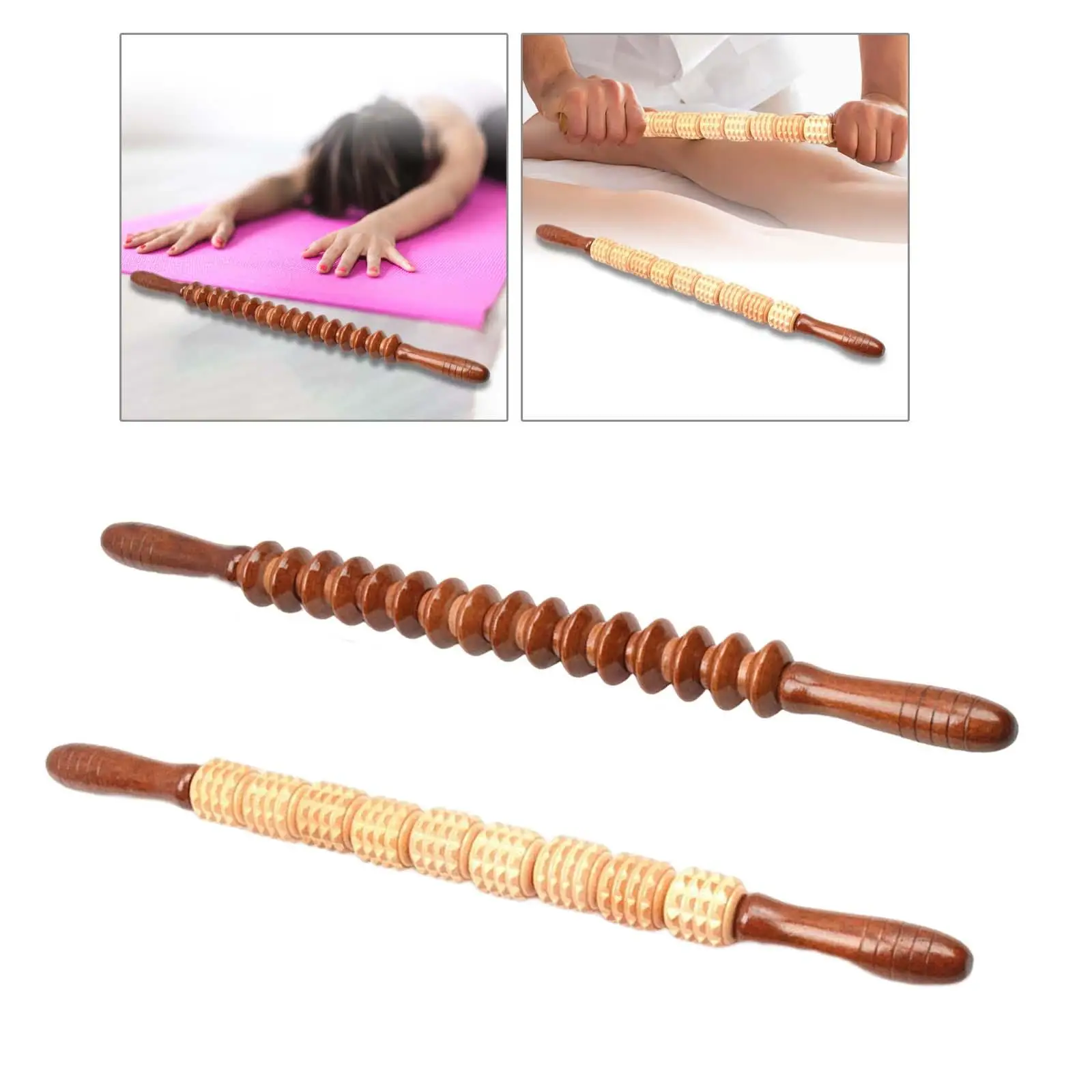 Houten massagerollerstokken Body Sculpting Tools voor ontspannen in de buik en taille