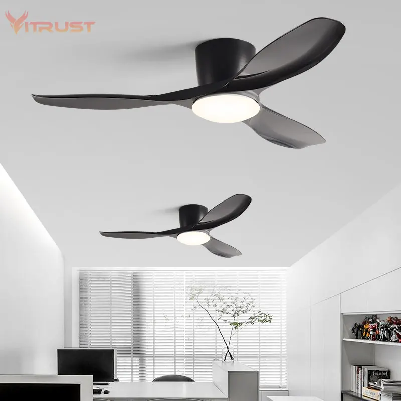 Modern Flush Mount Ceiling Fan with Light and Remote Low Profile Fan Indoor  Outdoor Ceiling Fan 42 48