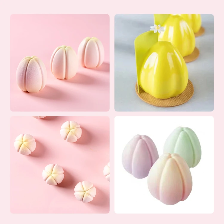 12 Lotus Bud Mousse Cake Silicone Mold Tulip French Pastry Baking Mold