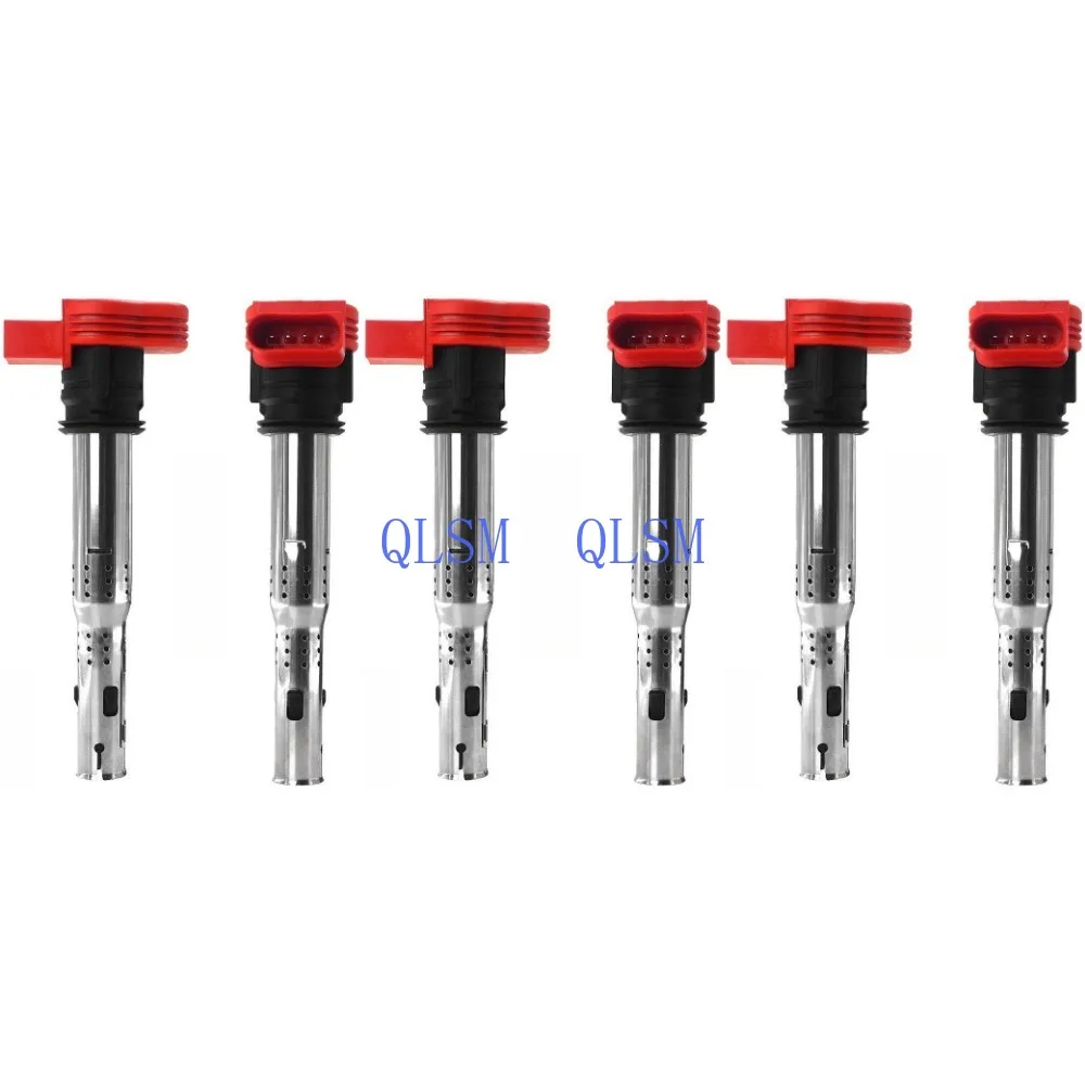 6X Ignition Coil 0221604800 06E905115E 06D905115G 06D905115A 06E905115F 06E905115C For Audi A3 A4 A5 A6 Q3 Q5 Allroad TT 2.0T L4