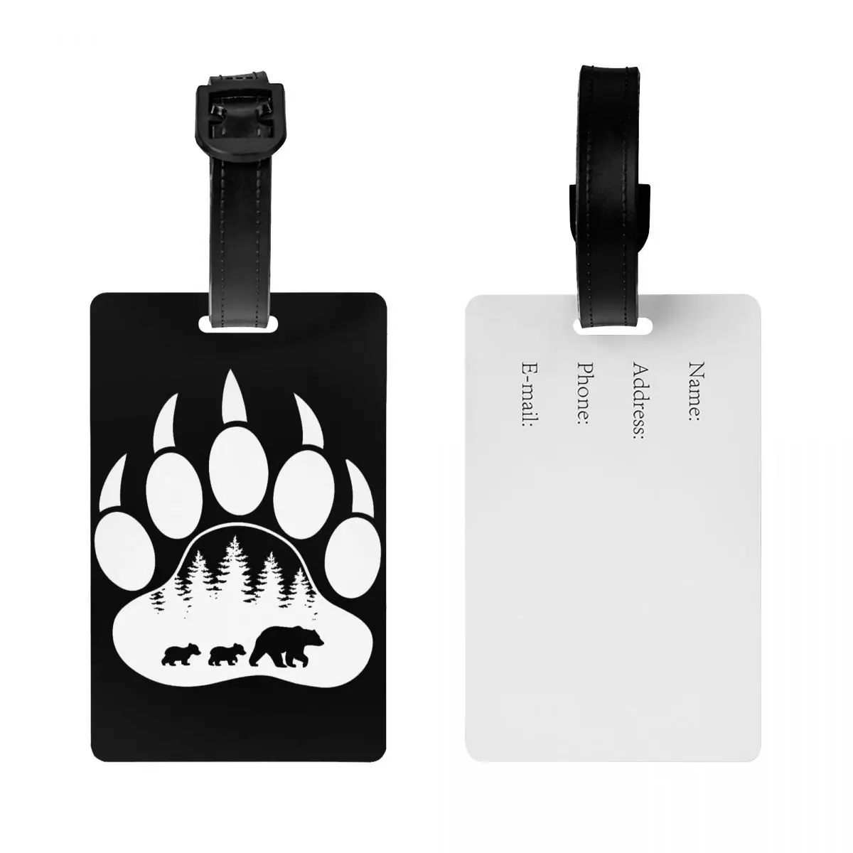 Animal Mama Bear Paw Luggage Tag Travel Bag Suitcase Privacy Cover ID Label