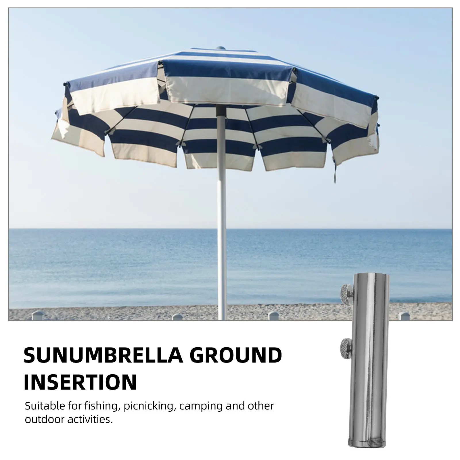Beach Umbrella Anchor Tube Thickened Sturdy Ground Spike Tube for Sand Grass Lawn Outdoor Shade Protection Portable Camping Use