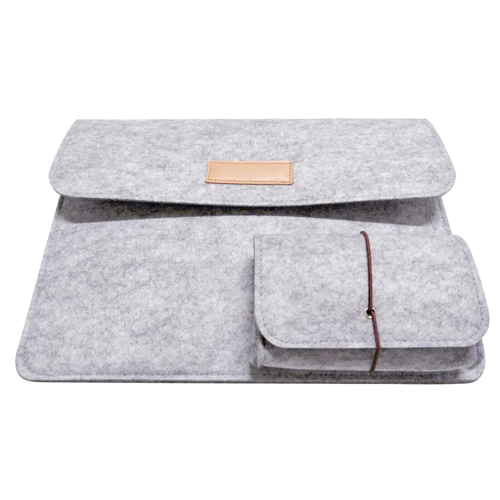 Besegad Felt Carrying Laptop Envelope Case Bag Sleeve for Macbook Air Pro Retina 11 12 13 15 inch w/ Charger Magic Mouse Bag