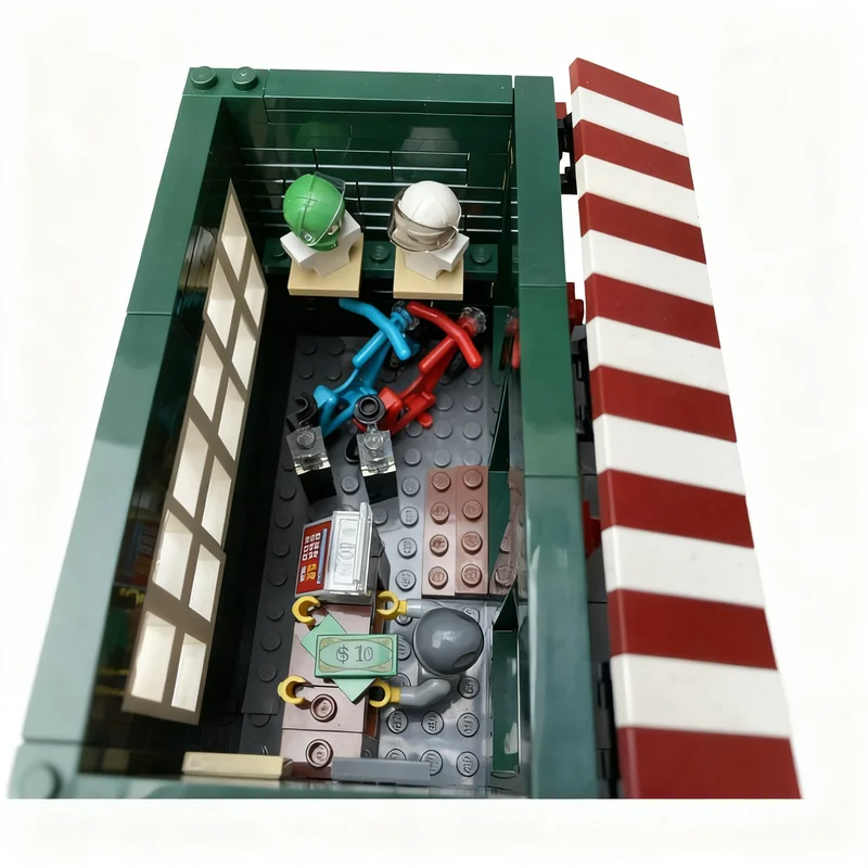 600pcs MOC Bicycle Shop Mini Modular Architecture Model Building Blocks Room Decor Tabletop Ornament Collection Gift For Adults