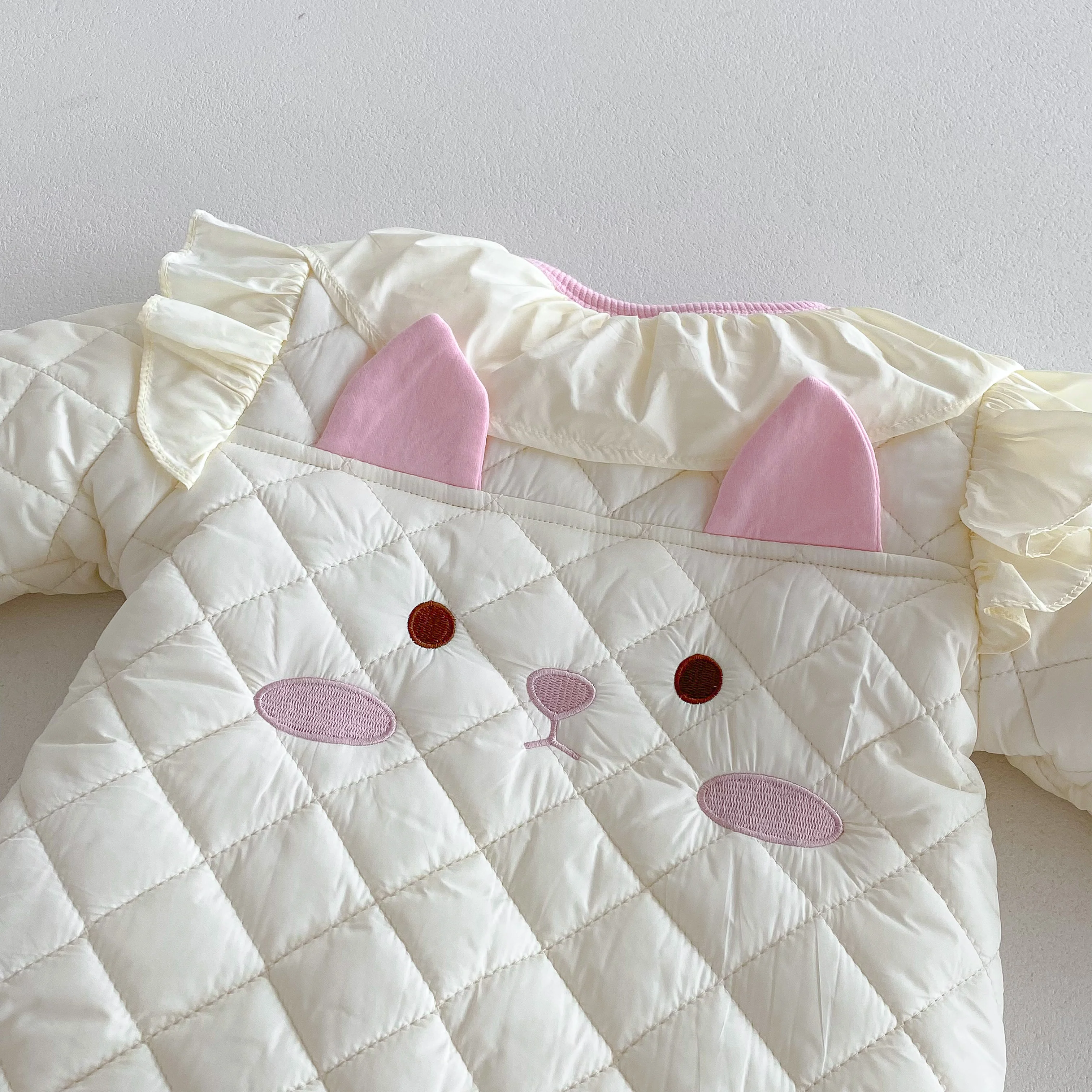 Entzückender Baby-Fleece-Strampler, gefütterte Winter- und Herbstkleidung für Mädchen, warmer Baby-Overall, Neugeborenen-Krabbelanzug. – Detail 5