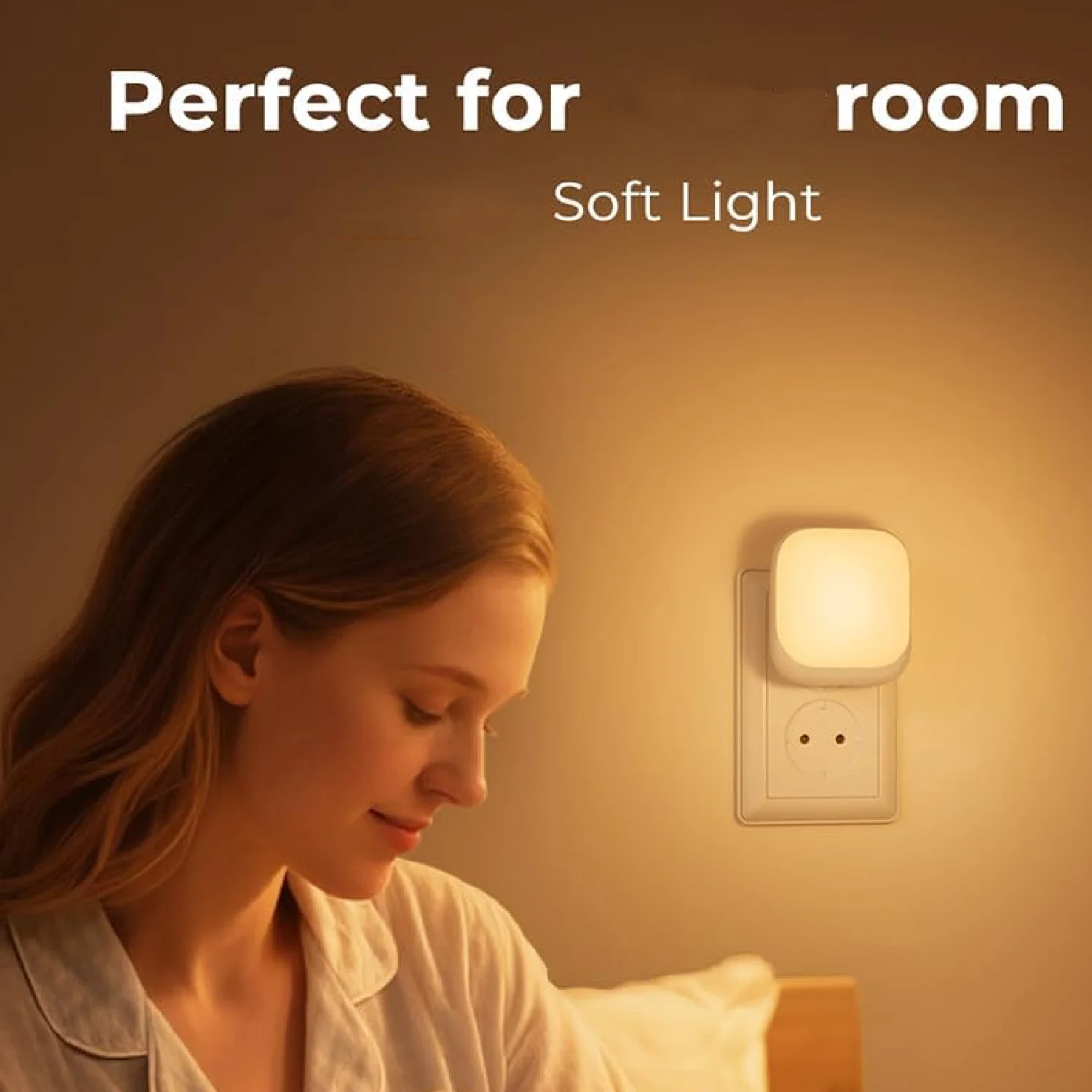 مقبس إضاءة ليلي مع مستشعر الشفق، ضوء ليلي للأطفال مع 3 أضواء قابلة للتعتيم لغرفة النوم والممر #6