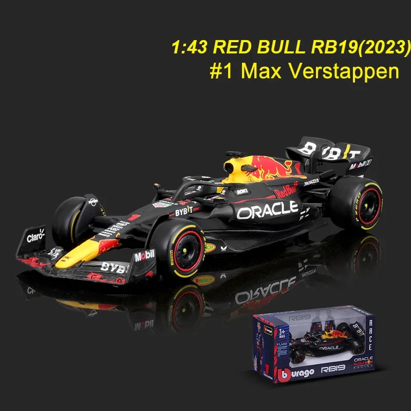 متوفر Bburgao F1 2023 1:43 Bburago ريد بول Rb19 سبيكة مصغرة دييكاست نموذج ماكس Verstappen اللعب نموذج سيارة هدية الكريسماس