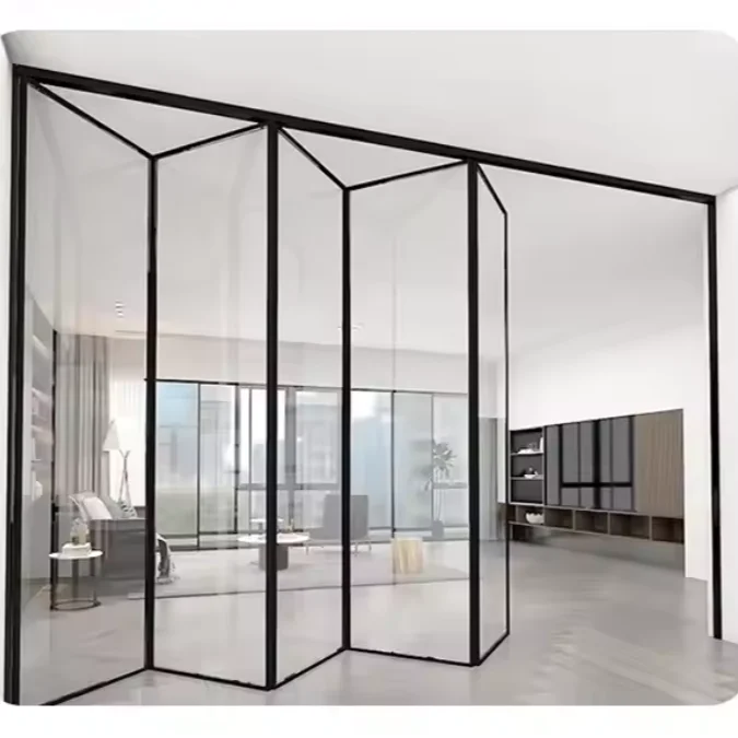 Indoor Leisure Left Right Folding Door Noise Reduction Durable Heavy Duty Fold Able Doors Save Space Manual Bi Fold Doors