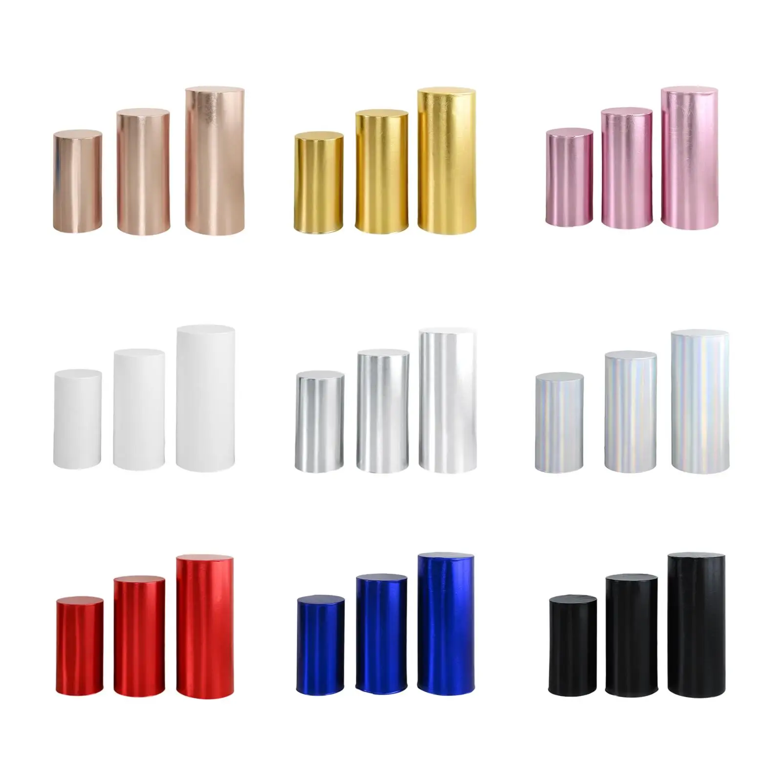 3x Zylinder-Sockelständer deckt Tischdecken für die Jubiläums- und Geburtstagsfeier ab