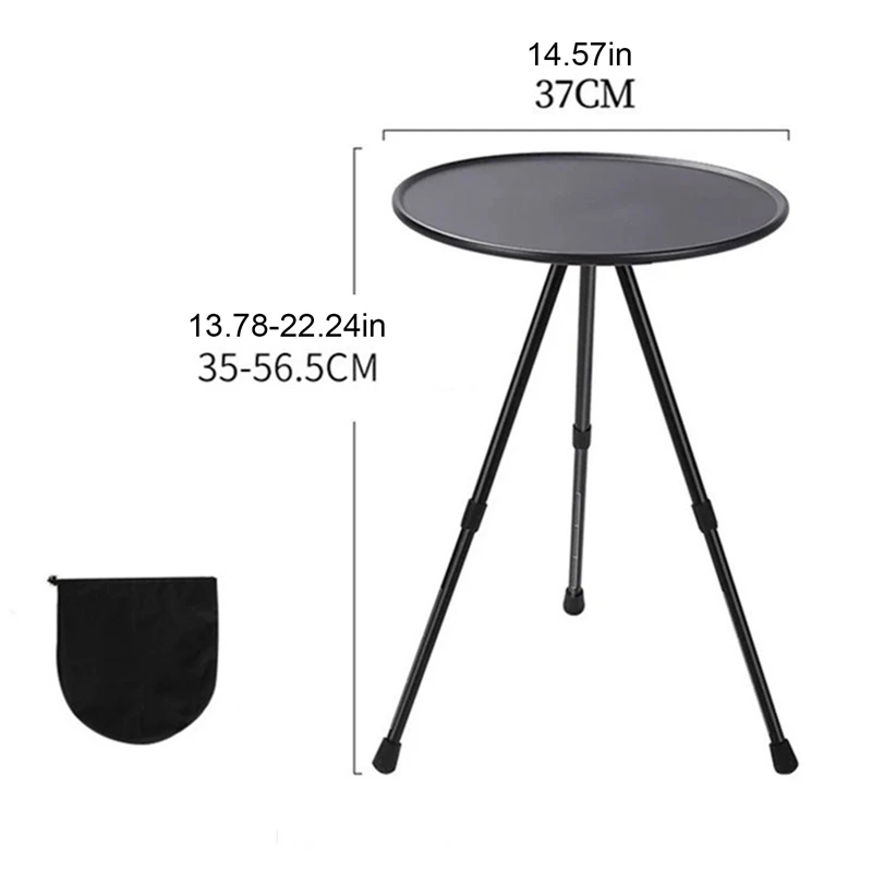 1Pcs Outdoor Camping Table Aluminum Alloy Table Camping Tripod Aluminum Plate Portable Picnic Table Ultra-light Round Table