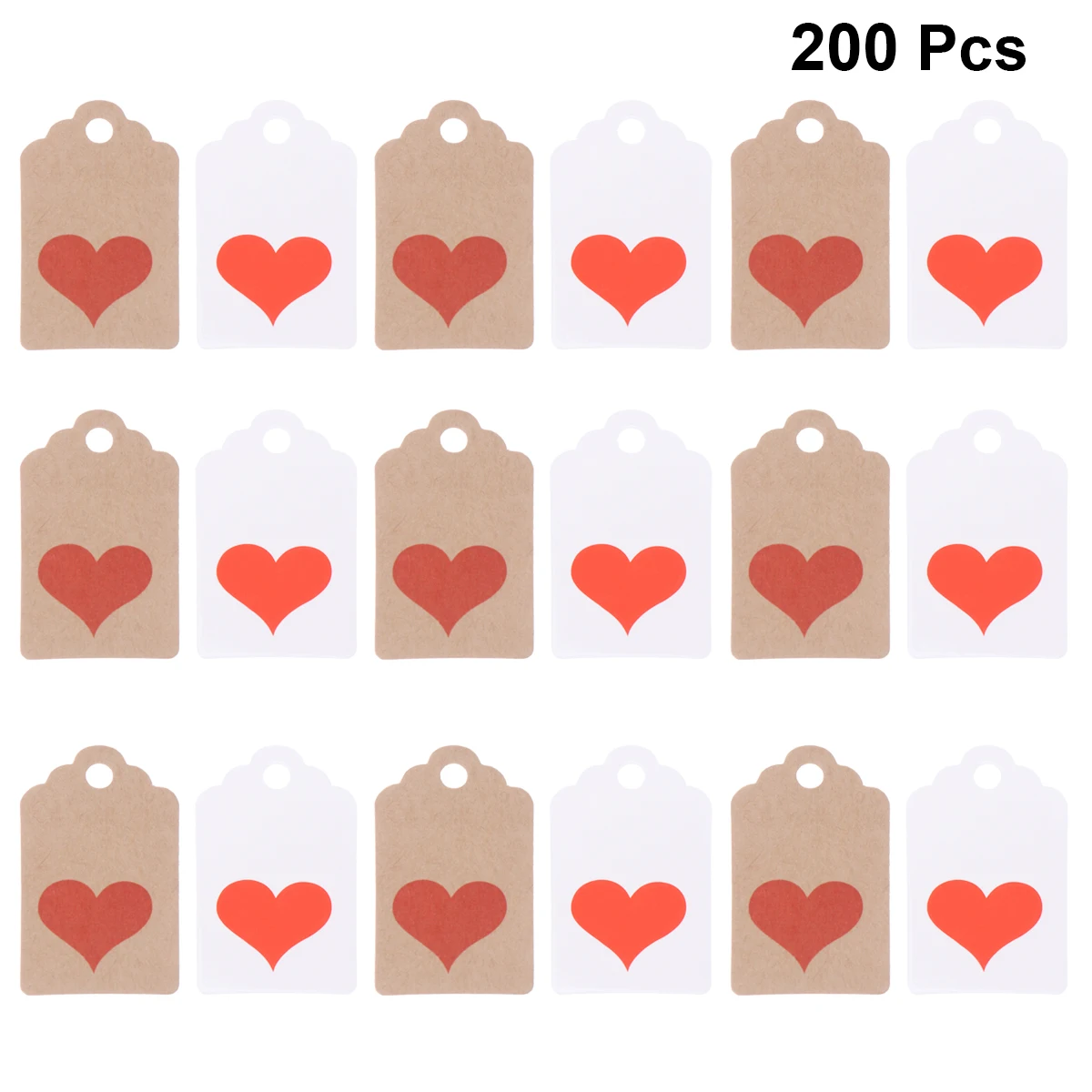 

200pcs Paper Heart Shaped Tags for Wedding Favors Gift Party Valentine Decorations Stylish Hole Heart Hanging Tags Design