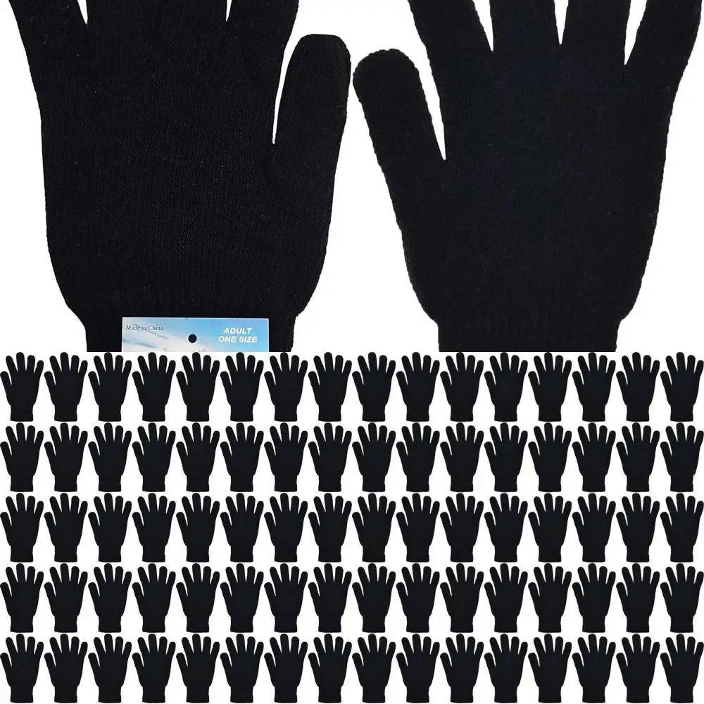 

48 упаковок зимних перчаток с мягкой начесной подкладкой, один размер подходит всем, унисекс, разные стили