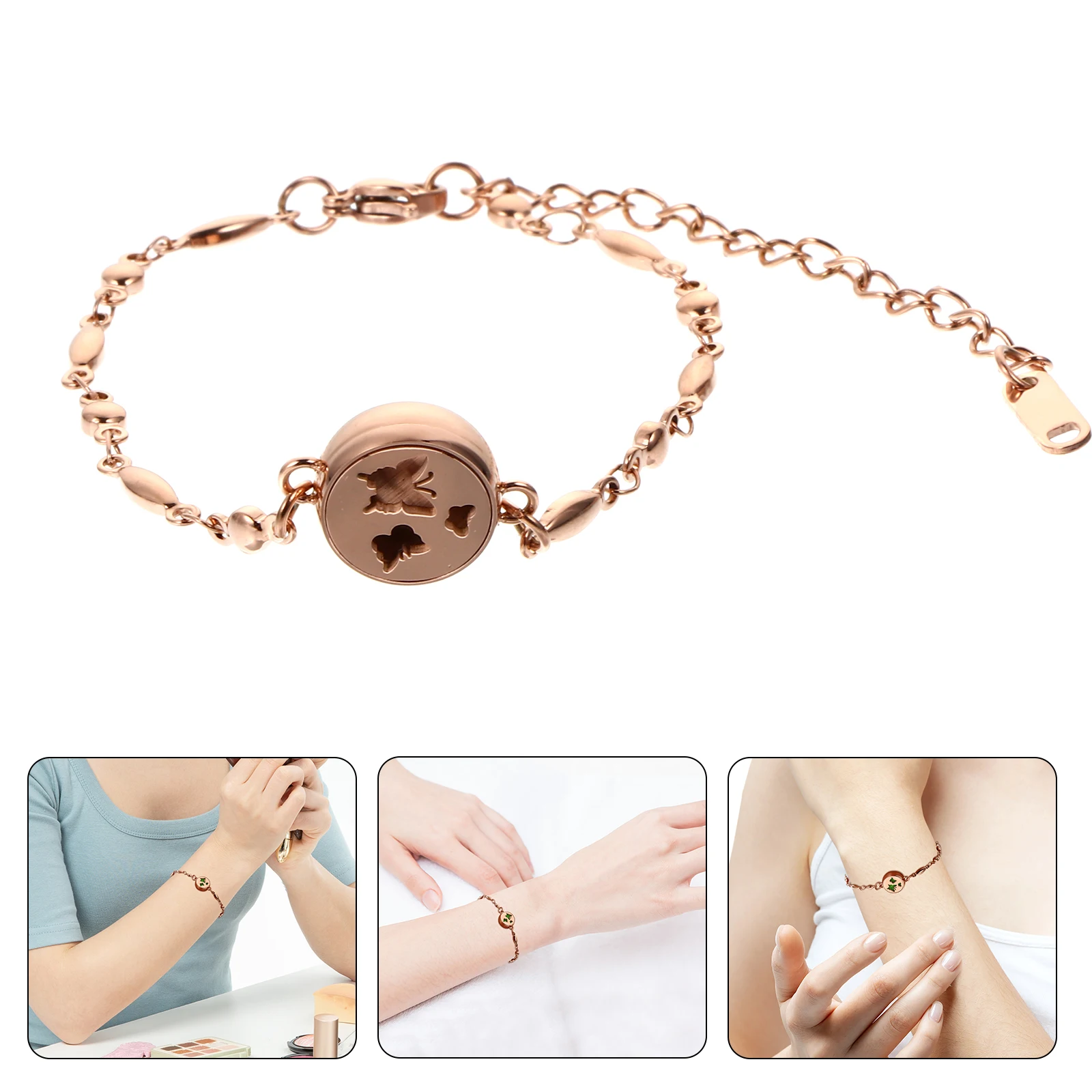 

Aromatherapy Bracelet Hollow Out Wrist Chain Decorative Jewelry Women Daily Party Prom Wedding Gifts Stylish Fashion Accessories