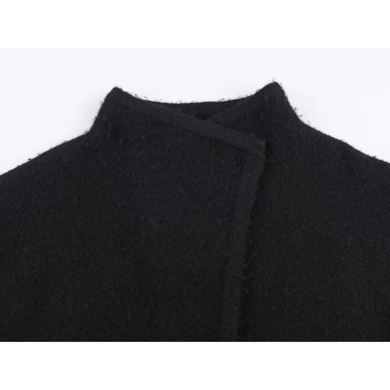 معطف شتوي نسائي محبوك جديد من KASLEAD سترة طيار مزدوجة الصدر ملابس خارجية طويلة من ألياف البوليستر