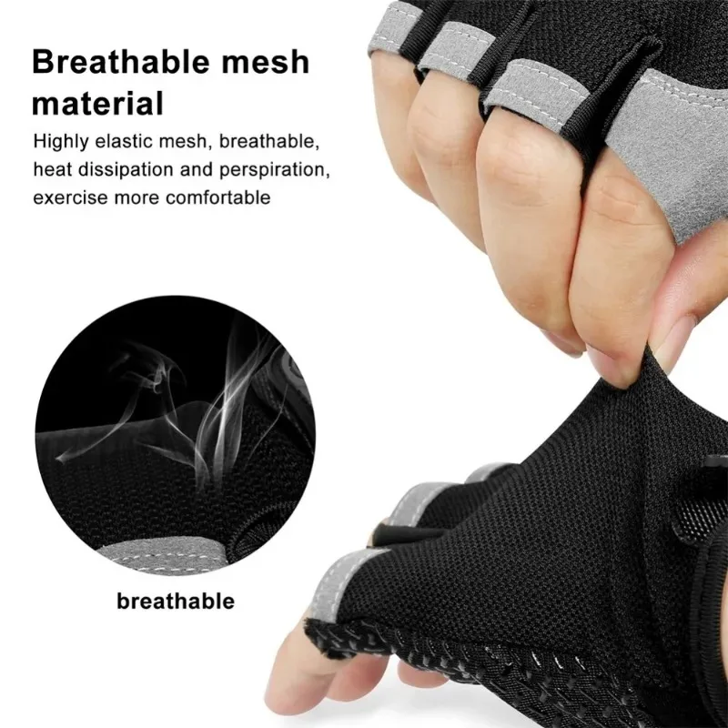 Guantes de gimnasio sin dedos para hombre y mujer, manoplas antideslizantes para entrenamiento de Fitness, ciclismo, motocicleta, Mtb, accesorios de bicicleta