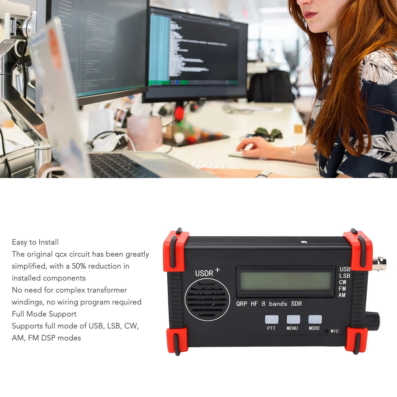 Radio Transceiver Shortwave Radio Transceiver Shortwave Radio Transceiver 8 Band QRP SSB CW Transceiver with Handheld Microphone