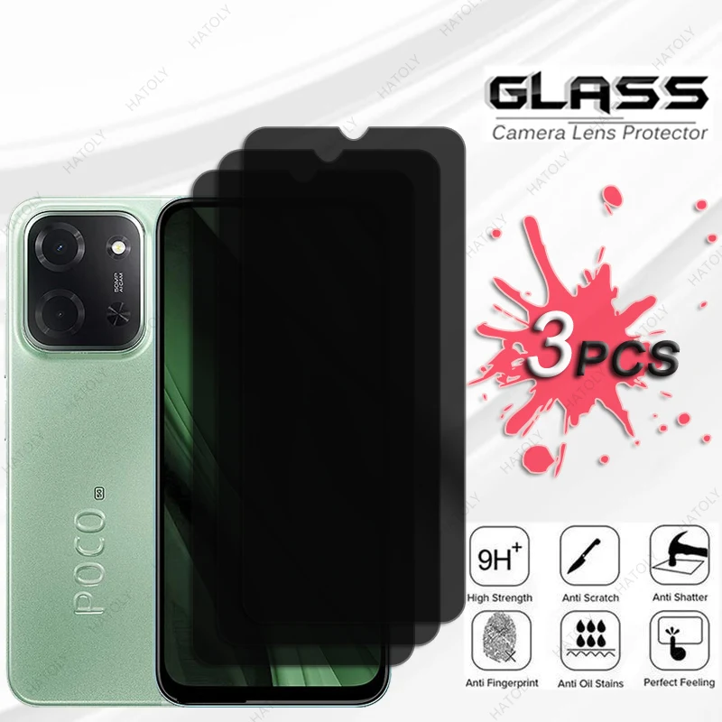 Anti-spy Glass For Xiaomi Poco C85 5G Glass Privacy Screen Protector For Poco C85 5G Film Camera Lens Protector For Poco C85 5G