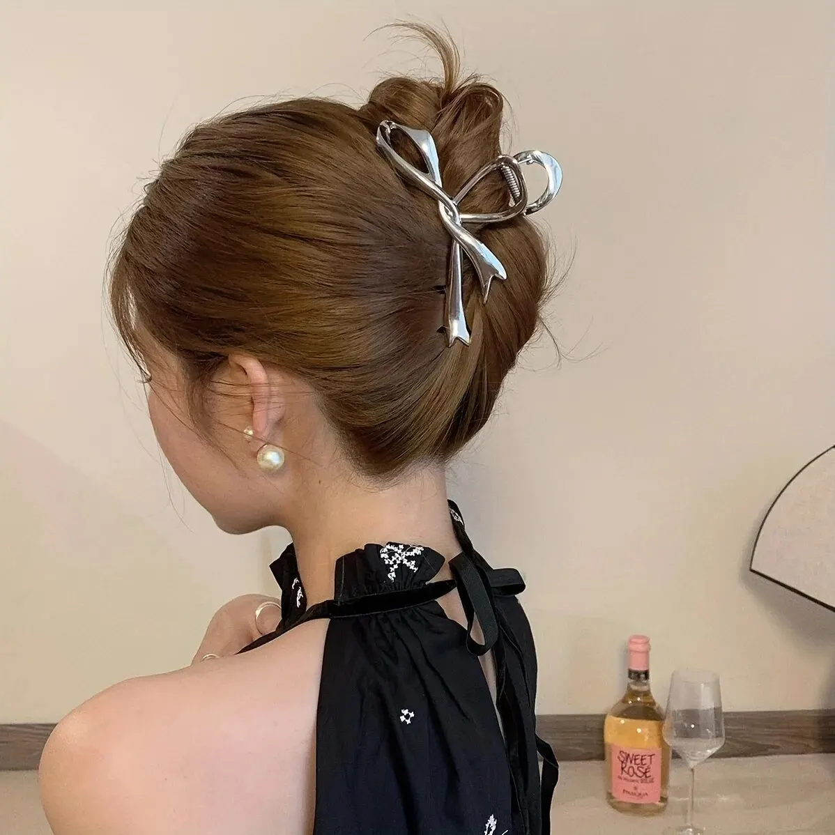 1 Multi-color Irregular Bow Large Grab Clip WOMEN'S Back Hair Clip Simple Design Advanced Sense Shark Clip Suitable for Daily US