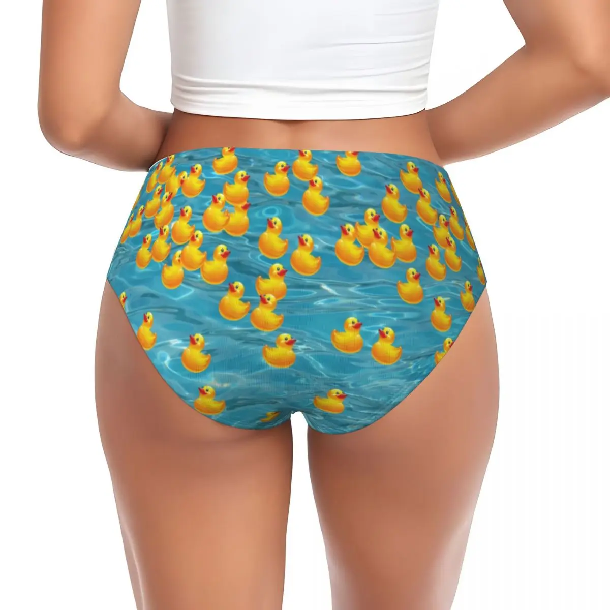 Custom Women's Rubber Ducky Heaven Panties Stretch Briefs Underwear