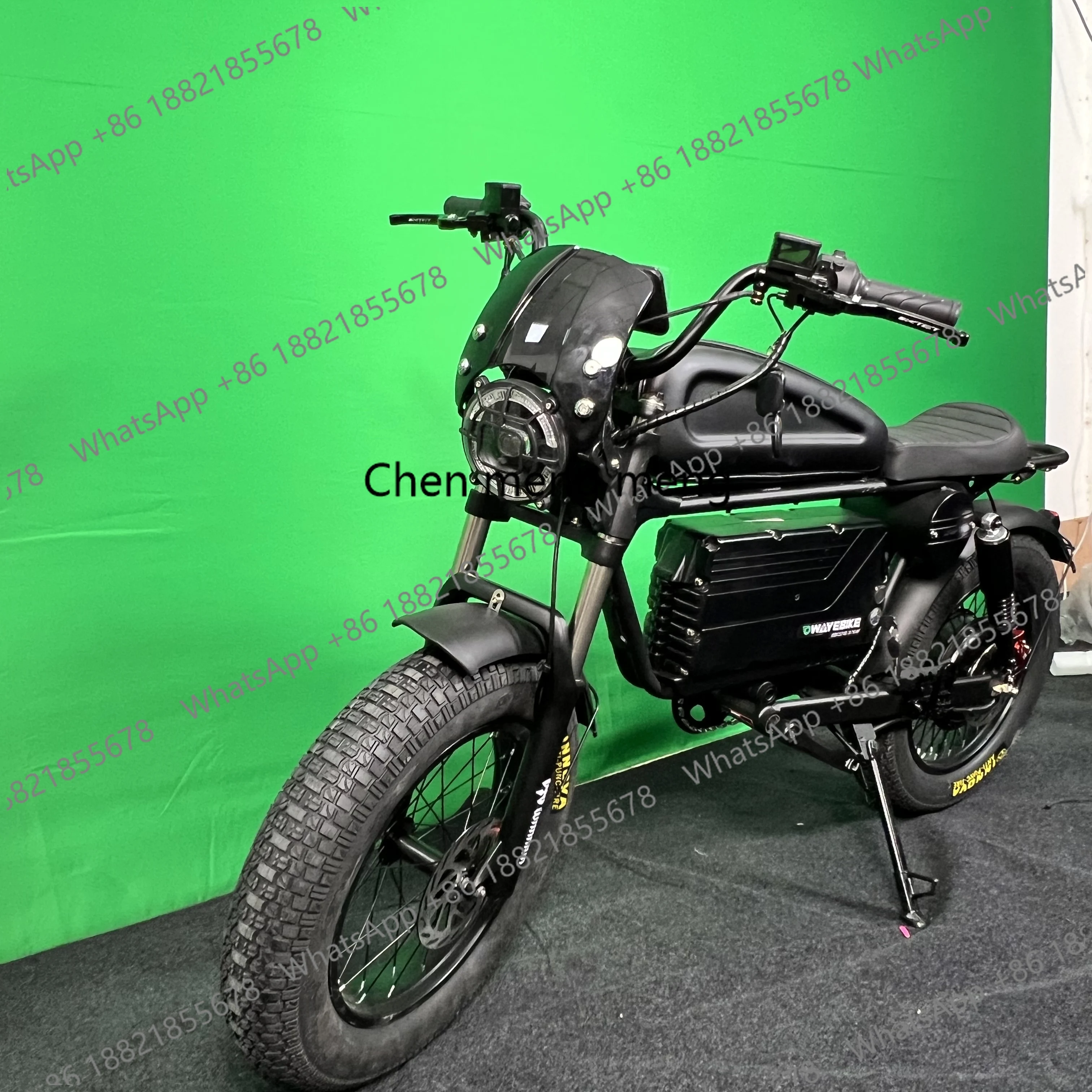 Aluminum Alloy City Leisure Electric Bicycle 60V 50Ah Black Warrior Fat Tire Ebike  Drop