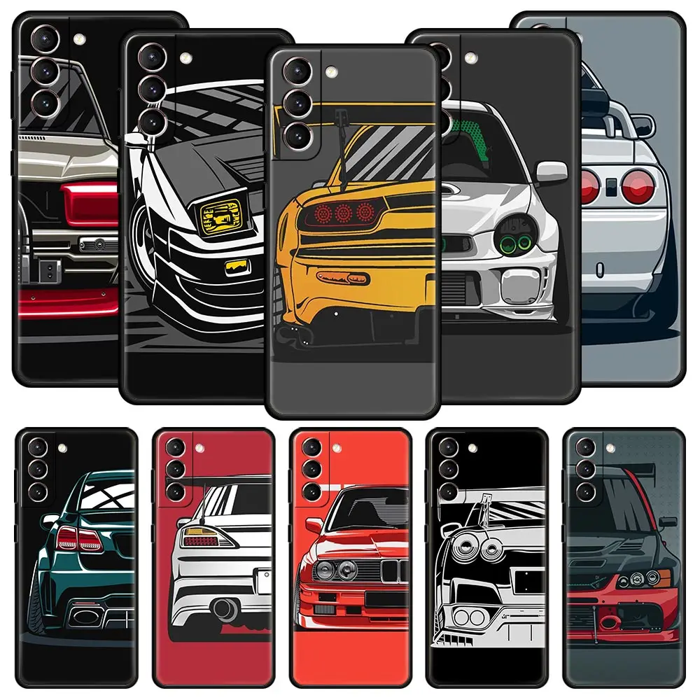 Japan JDM Sports Car Phone Case For Samsung Galaxy S22 S21 S20 FE Ultra 5G S10 S10E S9 S8 Plus Note 10 20 Silicone Cover Bumper