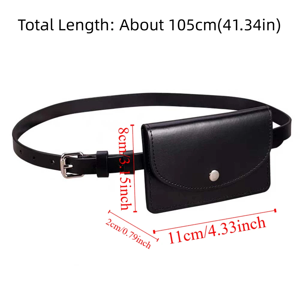 탈부착 가능한 허리 벨트와 가방 플랩이 있는 패니 팩 허리 밴드 허리 가방 2 in 1 단색 PU 가죽 동전 지갑 작은 사각형 파우치