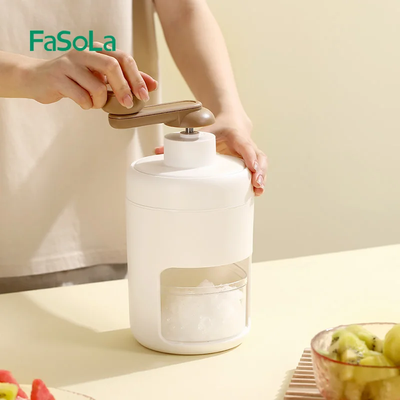 FaSoLa Portable Ice Crusher Shaved Machine Manual Ice Shaver Snow Cone Machine Ice Cream Snowcone  Kakigori Bingsu 500ml