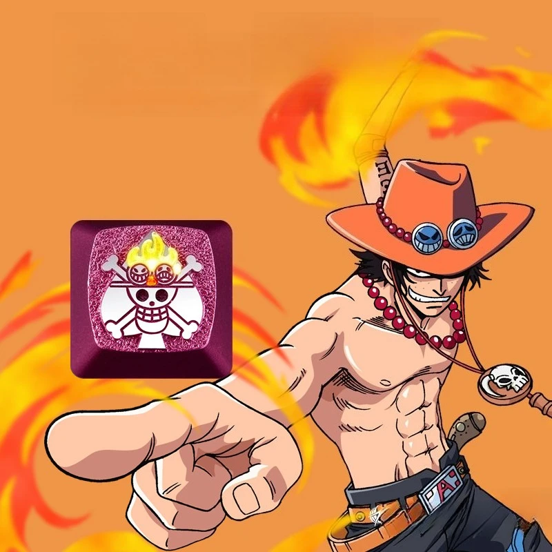

Anime One Piece Luffy Key Cap Mechanical Keyboard Cap Aluminum Personalized Cross Core Keycap Accessory Gifts