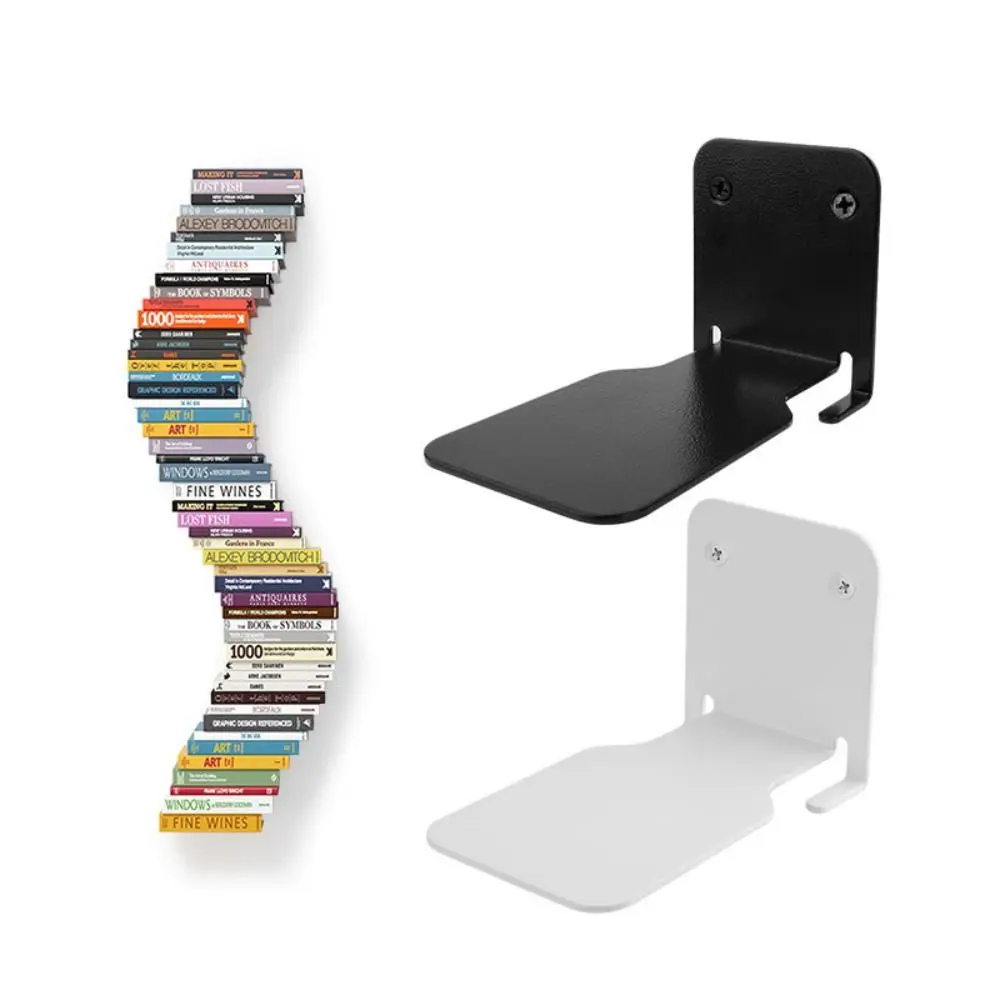 Metal Floating Bookshelf Invisible Heavy-duty Suspended Bookshelf Wall-mounted Space Saving Album Ledge Bookshelf Library