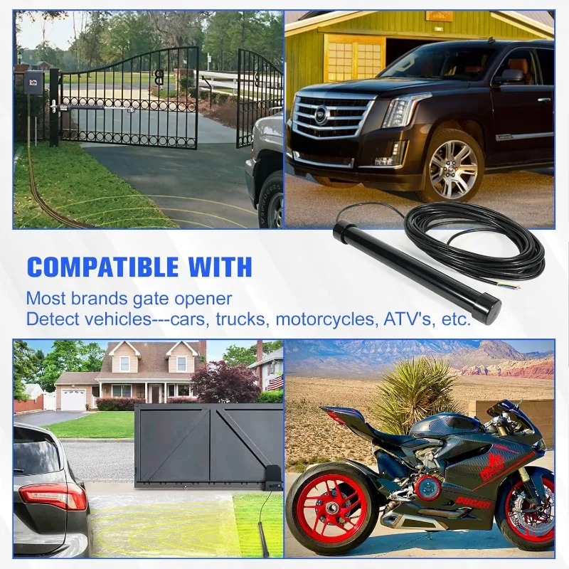 Driveway Gate Vehicle Exit Wand Sensor with 50 ft Cable, Automatic Gate Opener Car Detector Compatible with Mighty Mule