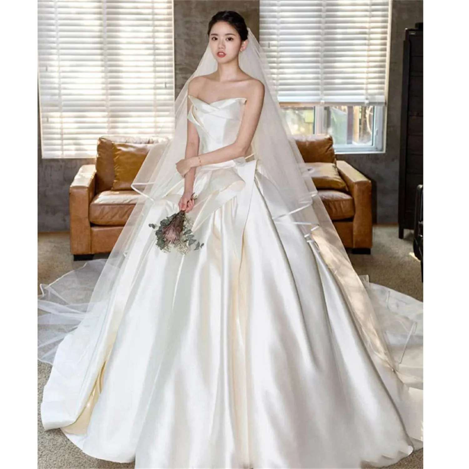 Backless High Sewing Wedding Dresses for Woman Plus Size Tailing Luxury Wedding Dress for Women 2023 Bride Amanda Novias Brides