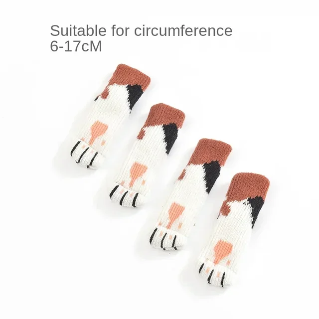 16Pcs Chair Legs Socks Knitted  Feet Floor Protectors Anti-slip Pads Silent Thicken Table Chair Leg Socks Covers