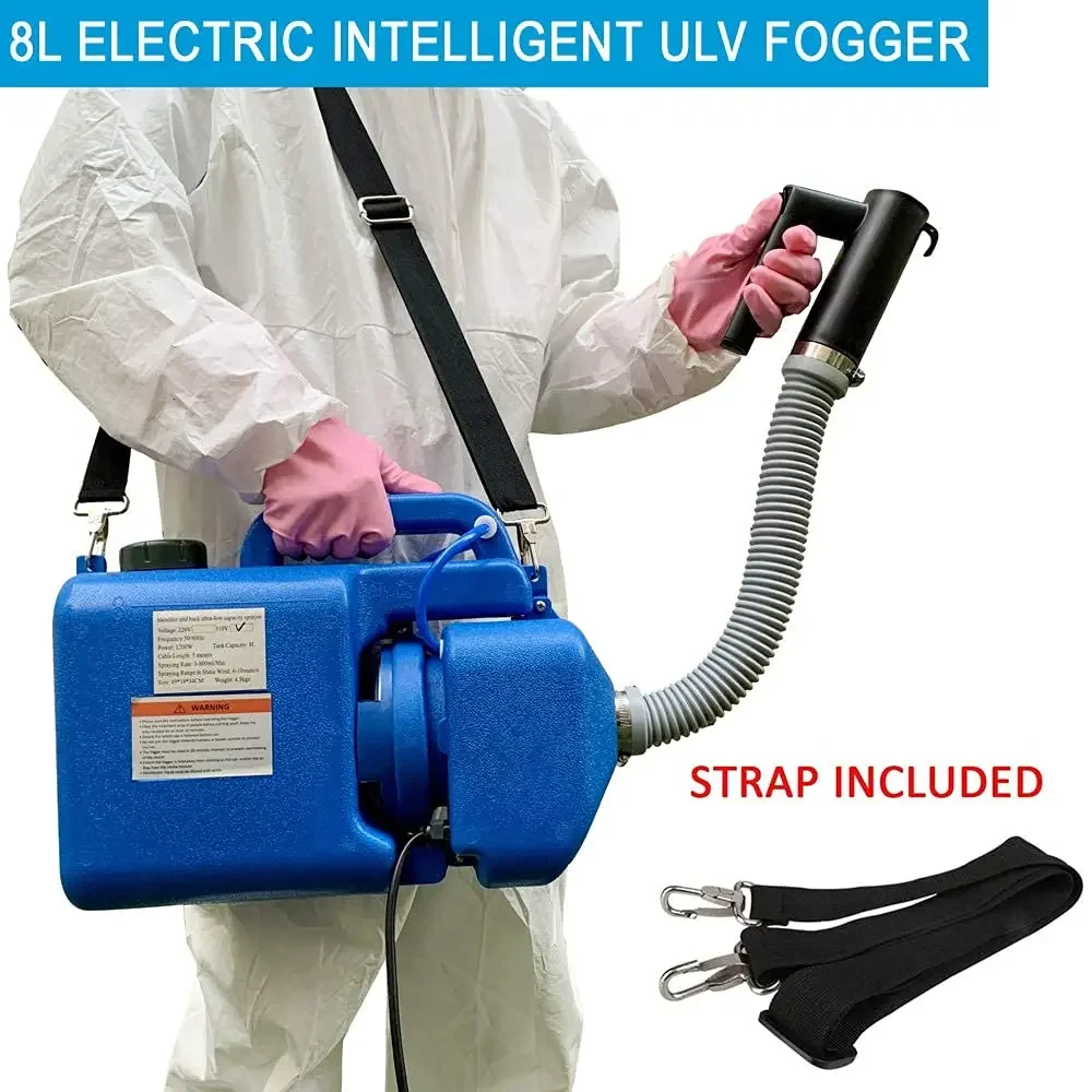 8L Electric ULV Cold Fogger Machine with Backpack Mist Atomizer, Adjustable Flow Rate, Large Area Spraying for Home Indo