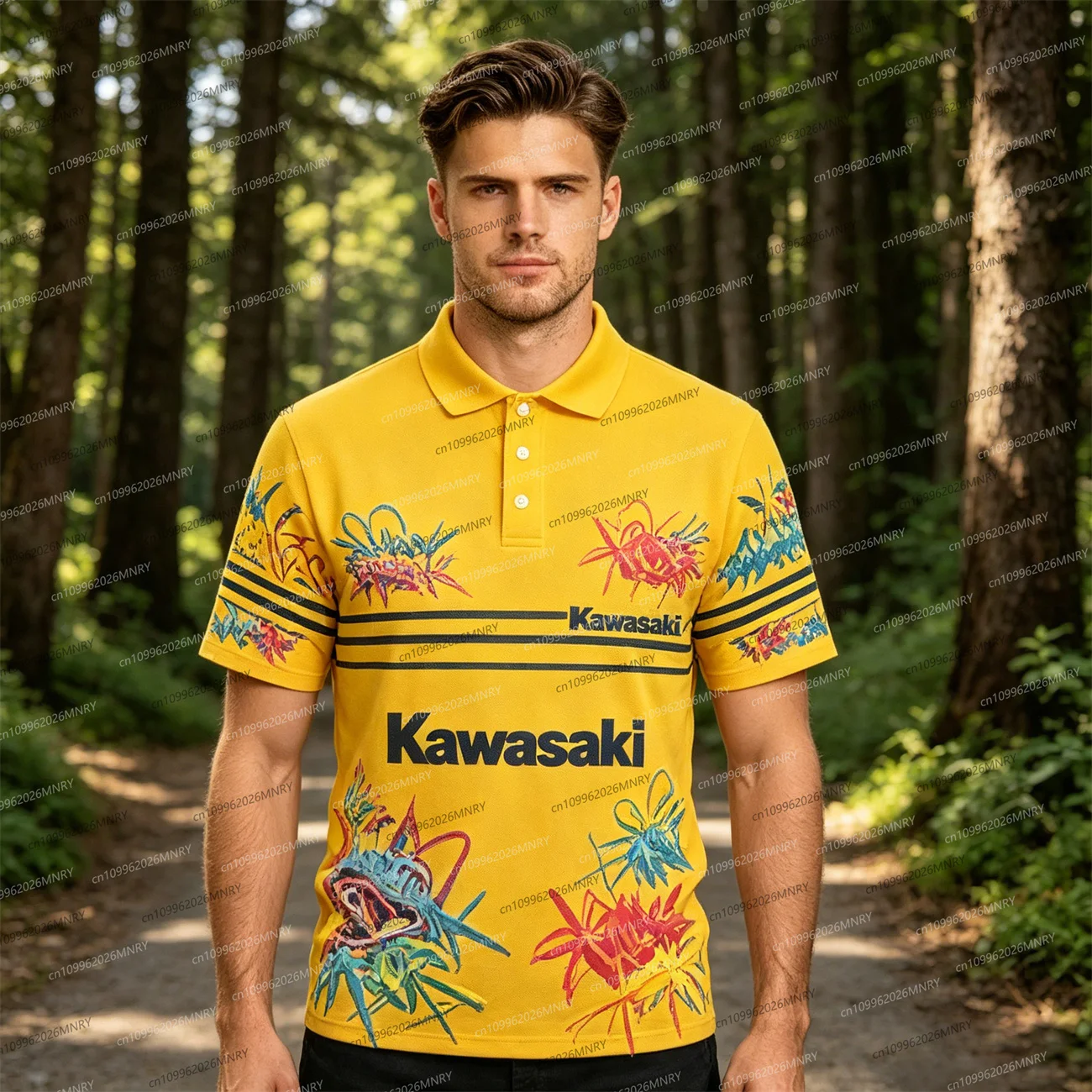 

Summer polo t-shirts for men Kawasaki tshirt Motocross polo t-shirt Quick Drying Cycling Suit Women tshirt Sleeved Top clothing